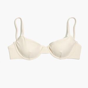 NWT MADEWELL Madewell Second Wave Stripe-Trim Ribbed Underwire Bikini Top
